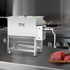 VEVOR Manual Meat Mixer, 30L Fixed Tank Meat Processing Equipment(Mixing Max 60LBS for Meat), Stainless Steel Meat