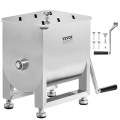 VEVOR Manual Meat Mixer, 15L Fixed Tank Meat Processing Equipment(Mixing Maximum 15LBS for Meat), Stainless Steel Meat