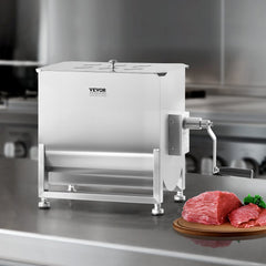 VEVOR Manual Meat Mixer, 40L Fixed Tank Meat Processing Equipment(Mixing Max 80LBS for Meat), Stainless Steel Meat