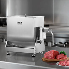 VEVOR Manual Meat Mixer, 15L Tilt Tank Meat Processing Equipment(Mixing Max 15LBS for Meat), Stainless Steel Meat