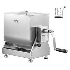 VEVOR Manual Meat Mixer, 15L Tilt Tank Meat Processing Equipment(Mixing Max 15LBS for Meat), Stainless Steel Meat