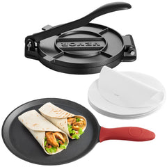 VEVOR Tortilla Press, 8 Inch Cast Iron Tortilla and Roti Maker, Heavy Duty Tortilladora Press, Pataconera Makers with