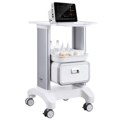 VEVOR 2 Tiers Lab Carts, Lab Utility Cart with 1 Drawer & 1 Top Tray, Mobile Medical Cart with ABS Material, Lab