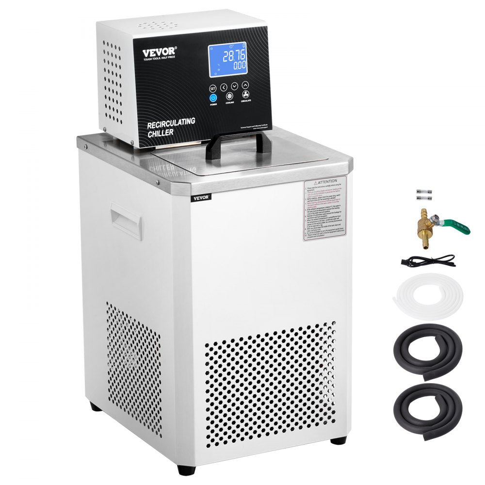 VEVOR Laboratory Chiller Circulator, 6L Chiller Lab Low Temperature Cooling Liquid, 23°F-212°F Circulator Pump Chiller
