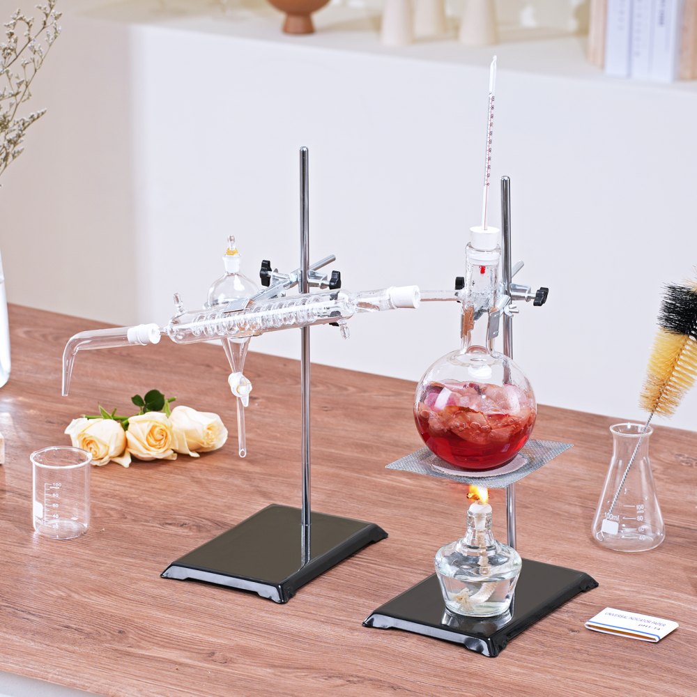VEVOR Essential Oil Distillation Kit, 500ml Distillation Apparatus, 3.3 Boro Lab Glassware Distillation Kit with