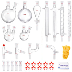 VEVOR Lab Distillation Kit, 3.3 Boro Lab Glassware Distillation Kit with 24, 40 Joint, 1000ml Essential Oil