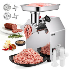 VEVOR Commercial Electric Meat Grinder, 7 lbs/min Capacity, #12 Industrial Meat Mincer with 2 Stainless Steel Blades, 2