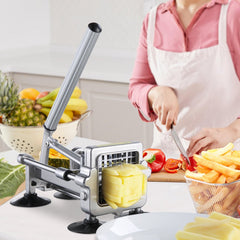 VEVOR French Fry Cutter, Potato Slicer with 1/2" 3/8" 1/4" Stainless Steel Blades, Manual Potato Cutter Chopper with