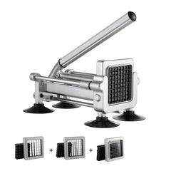 VEVOR French Fry Cutter, Potato Slicer with 1/2" 3/8" 1/4" Stainless Steel Blades, Manual Potato Cutter Chopper with