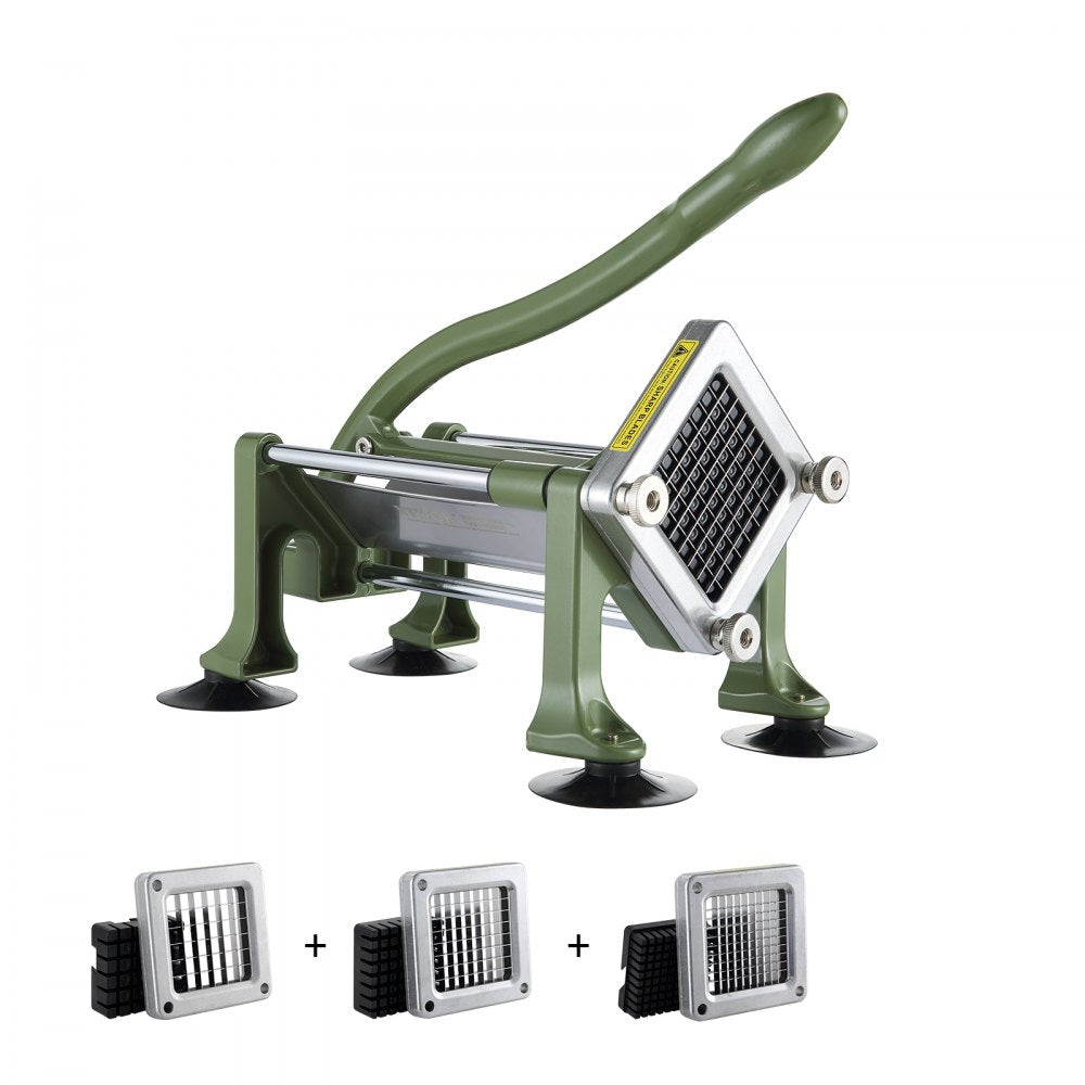 VEVOR French Fry Cutter, Potato Slicer with 1/2" 3/8" 1/4" Stainless Steel Blades, Manual Potato Cutter Chopper with