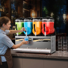 VEVOR Slushie Machine, 12L/3.17Gal x 4 Tank Commercial Slushy Maker, Frozen Drink Maker with Self-Cleaning, Margarita
