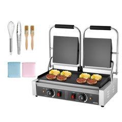 VEVOR Commercial Panini Grill, 3600W Electric Sandwich Panini Maker, Stainless Steel Double Sandwichs Press with Handle