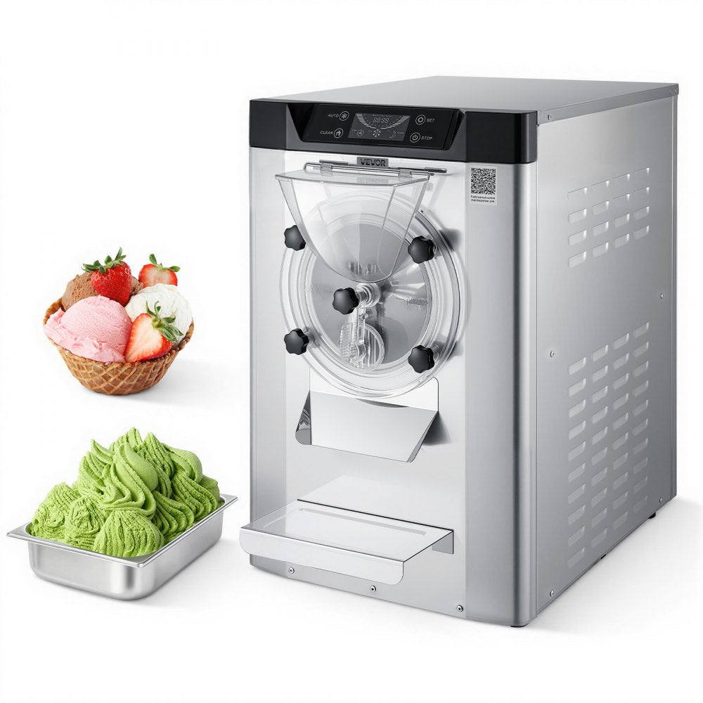 VEVOR Commercial Hard Ice Cream Machine, 2000W 3.17-5.28 Gal/Hour, Countertop Gelato Hard Serve Ice Cream Maker with 6L