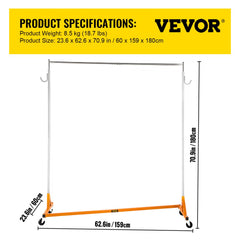VEVOR Z Rack, Industrial Grade Z Base Garment Rack, Rolling Z Garment Rack, Sturdy Steel Z Base Clothing Rack with