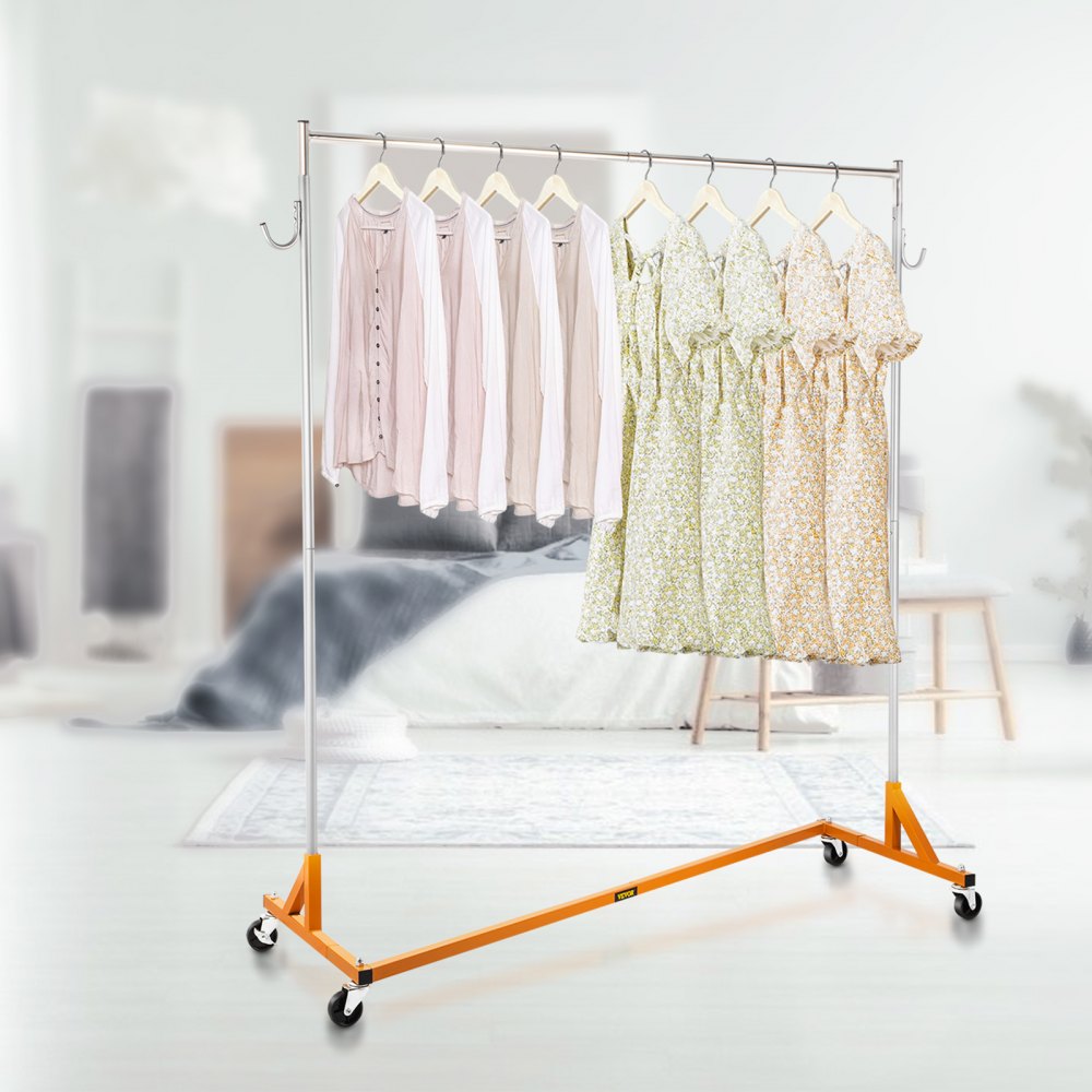 VEVOR Z Rack, Industrial Grade Z Base Garment Rack, Rolling Z Garment Rack, Sturdy Steel Z Base Clothing Rack with