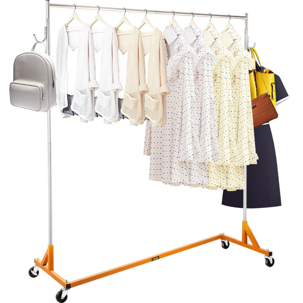 VEVOR Z Rack, Industrial Grade Z Base Garment Rack, Rolling Z Garment Rack, Sturdy Steel Z Base Clothing Rack with