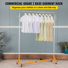 VEVOR Z Rack, Industrial Grade Z Base Garment Rack, Height Adjustable Rolling Z Garment Rack, Sturdy Steel Z Base