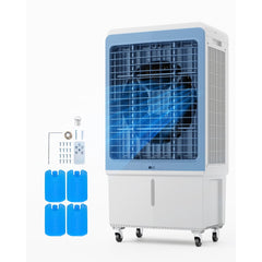 VEVOR Evaporative Air Cooler, 4129 CFM with 12.7 Gallon Water Tank Swamp Cooler, Portable Cooling Fan with Remote