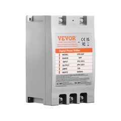 VEVOR 3 Phase Converter - 5HP 15A 220V Single Phase to 3 Phase Converter, Digital Phase Shifter for Residential and