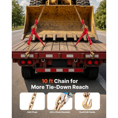VEVOR Chain and Binder Kit 3/8in-1/2in, Ratchet Load Binders 9215lbs Working Strength, Ratchet Binders and Chains