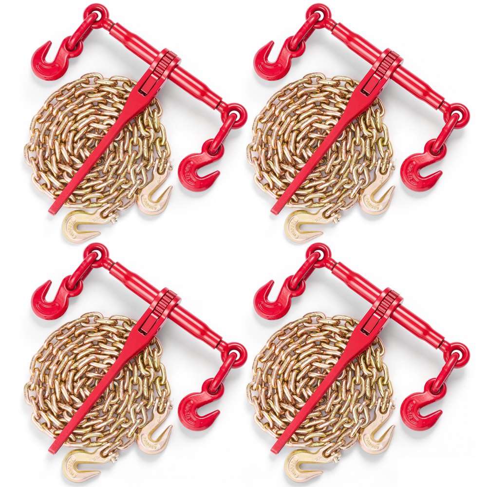 VEVOR Chain and Binder Kit 3/8in-1/2in, Ratchet Load Binders 9215lbs Working Strength, Ratchet Binders and Chains