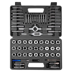 VEVOR Tap and Die Set, 60-Piece Metric and SAE Sizes M3 to M12, #4 to 1/2", with Coarse and Fine Thread Taps and Dies