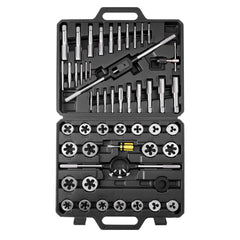 VEVOR Tap and Die Set, 51-Piece SAE Sizes 1/4" to 1", with Coarse and Fine Thread Taps and Dies, Wrench, Carrying Case