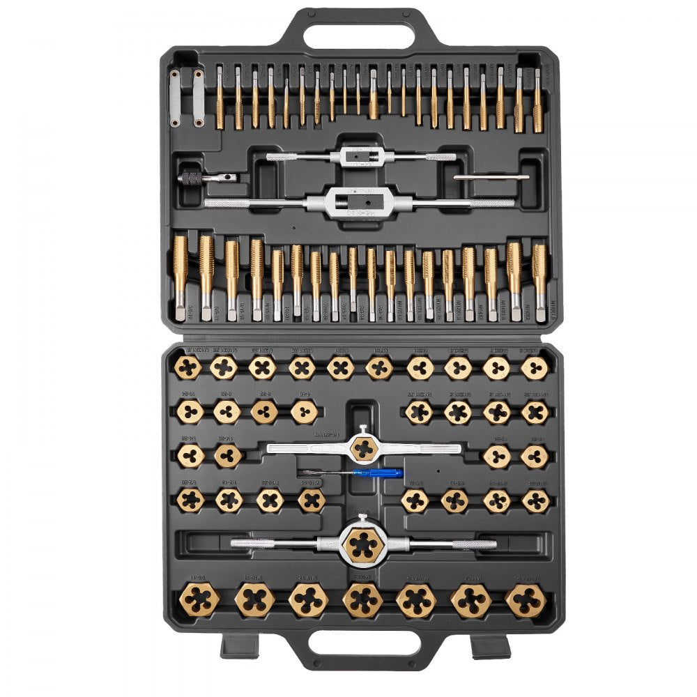 VEVOR Tap and Die Set, 86-Piece Metric and SAE Sizes M3 to M12, #4 to 5/8", with Coarse and Fine Thread Taps and Dies