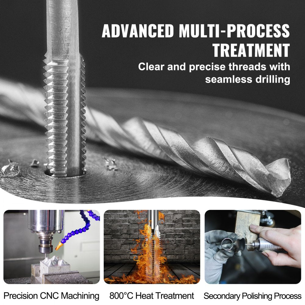 VEVOR Tap and Die Set, 110-Piece Include Metric Size M2 to M18, Bearing Steel Taps and Dies, Essential Threading Tool