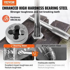 VEVOR Tap and Die Set, 80-Piece Metric and SAE Standard, Bearing Steel Taps and Dies, Essential Threading Tool for
