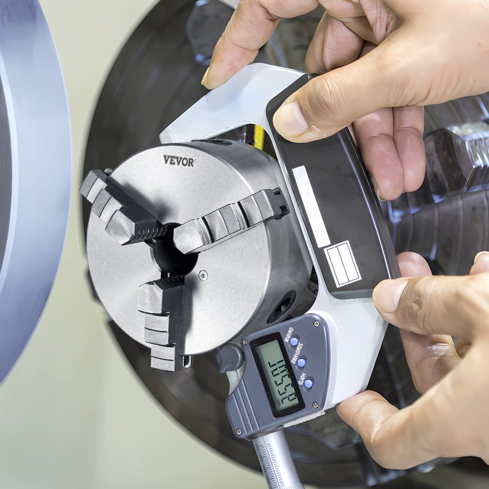VEVOR 3-Jaw Lathe Chuck, 6'', Self-Centering Lathe Chuck, 0.14- 6.3 in/3.5-160 mm Clamping Range with T-key Fixing