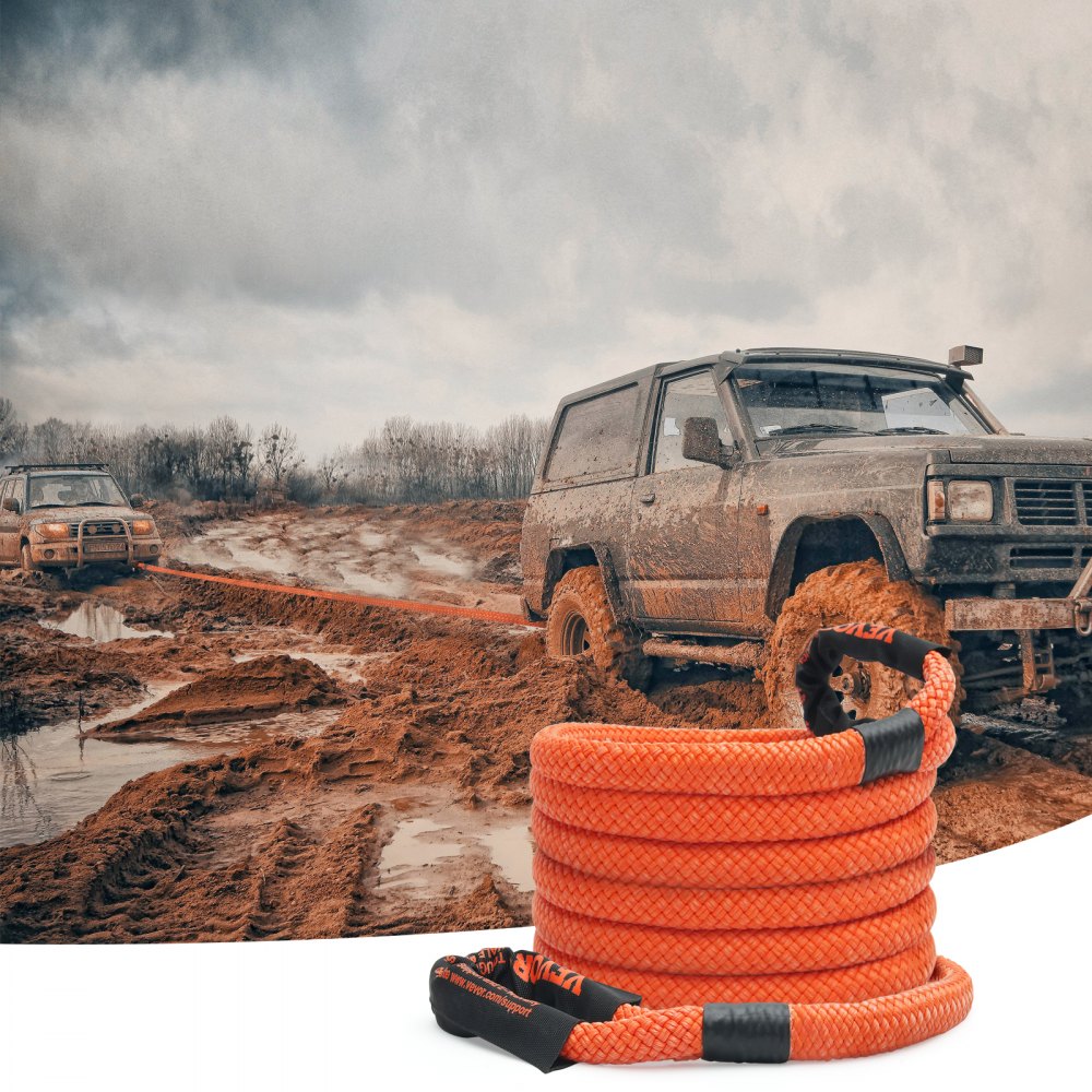 VEVOR 7/8" x 20' Kinetic Recovery Tow Rope 30,580 lbs, Heavy-Duty Off Road Snatch Strap, Extreme Duty 30% Elasticity