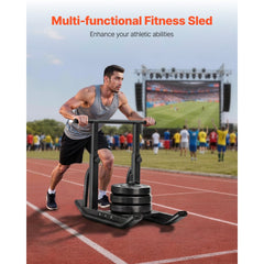 VEVOR Weight Sled, Steel Power Sled, Fitness Training Sleds for Athletic Exercise Speed Improvement, Workout Equipment