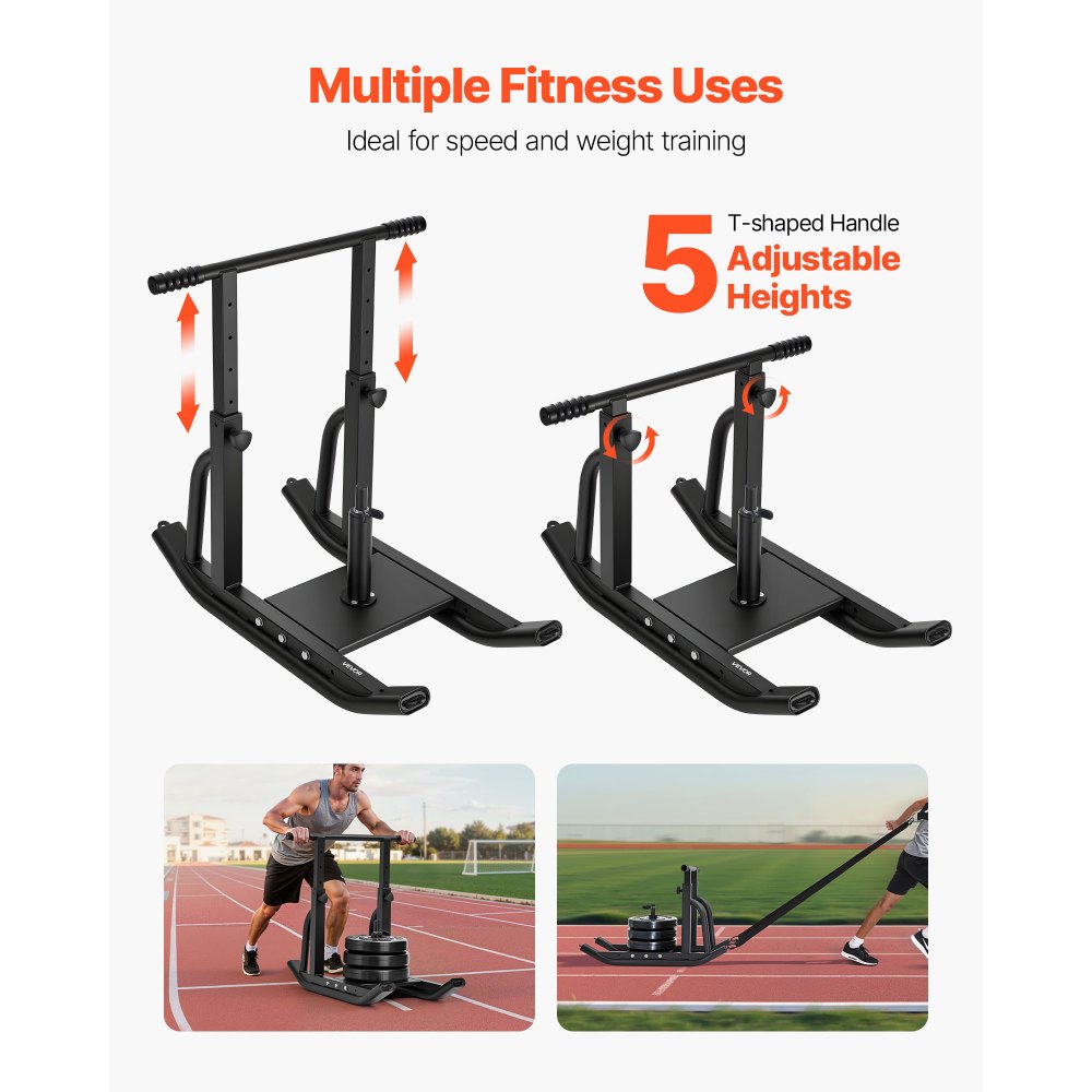 VEVOR Weight Sled, Steel Power Sled, Fitness Training Sleds for Athletic Exercise Speed Improvement, Workout Equipment