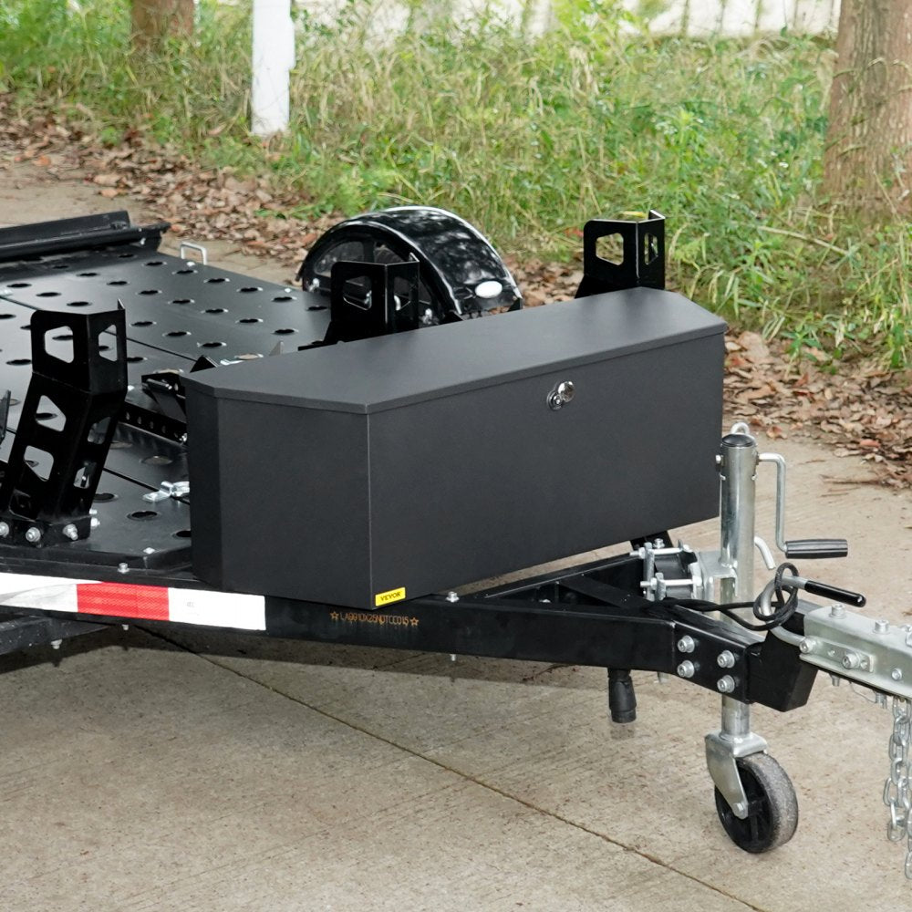 VEVOR Trailer Tongue Box, Carbon Steel Tongue Box Tool Chest, Heavy Duty Trailer Box Storage with Lock and Keys