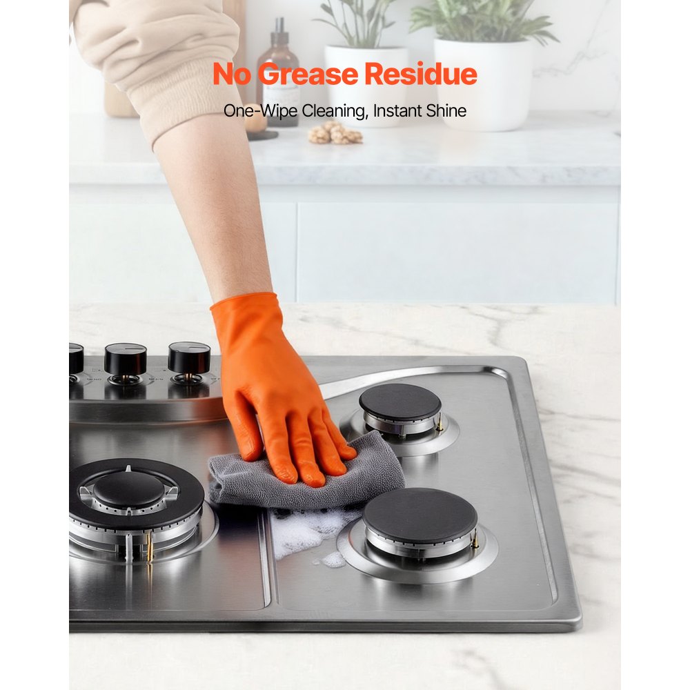 VEVOR 30-inch Gas Cooktop, 5 Burners Built-in Gas Stove Top, Max 12250BTU NG/LPG Convertible Stainless Steel Natural