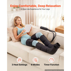 VEVOR Leg Compression Massager 9 Intensities Air Compression Leg Massager, For Daily Relaxation, 6 Massage Modes, 3
