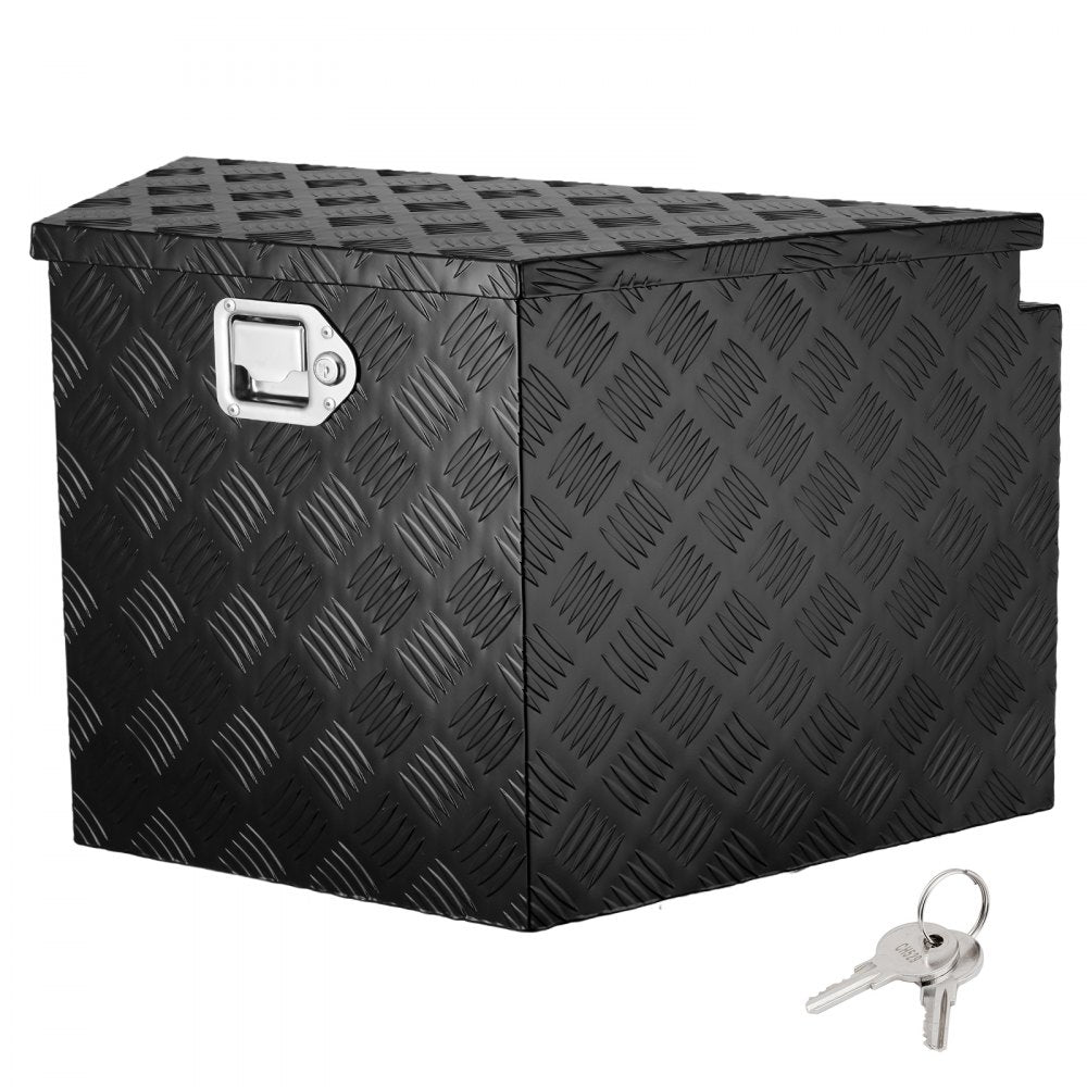 VEVOR Trailer Tongue Box, Aluminum Alloy Diamond Plate Tongue Box Tool Chest, Heavy Duty Trailer Box Storage with Lock