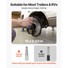 VEVOR Electric Trailer Brake Assembly, 10 x 2-1/4 Inch, 2 Pairs Self-Adjusting Electric Brakes Kit for 3500 lbs Trailer