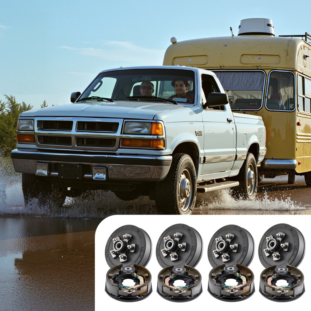 VEVOR Electric Trailer Brake Assembly, 10 x 2-1/4 Inch, 2 Pairs Self-Adjusting Electric Brakes Kit for 3500 lbs Trailer