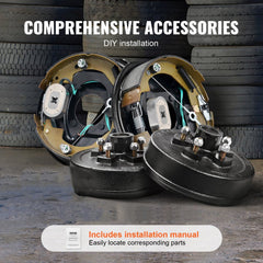 VEVOR Trailer Hub Drum Kits 5 on 4.5" B.C. with 10" x 2-1/4" Electric Brakes, Self-Adjusting Trailer Brake Assembly for
