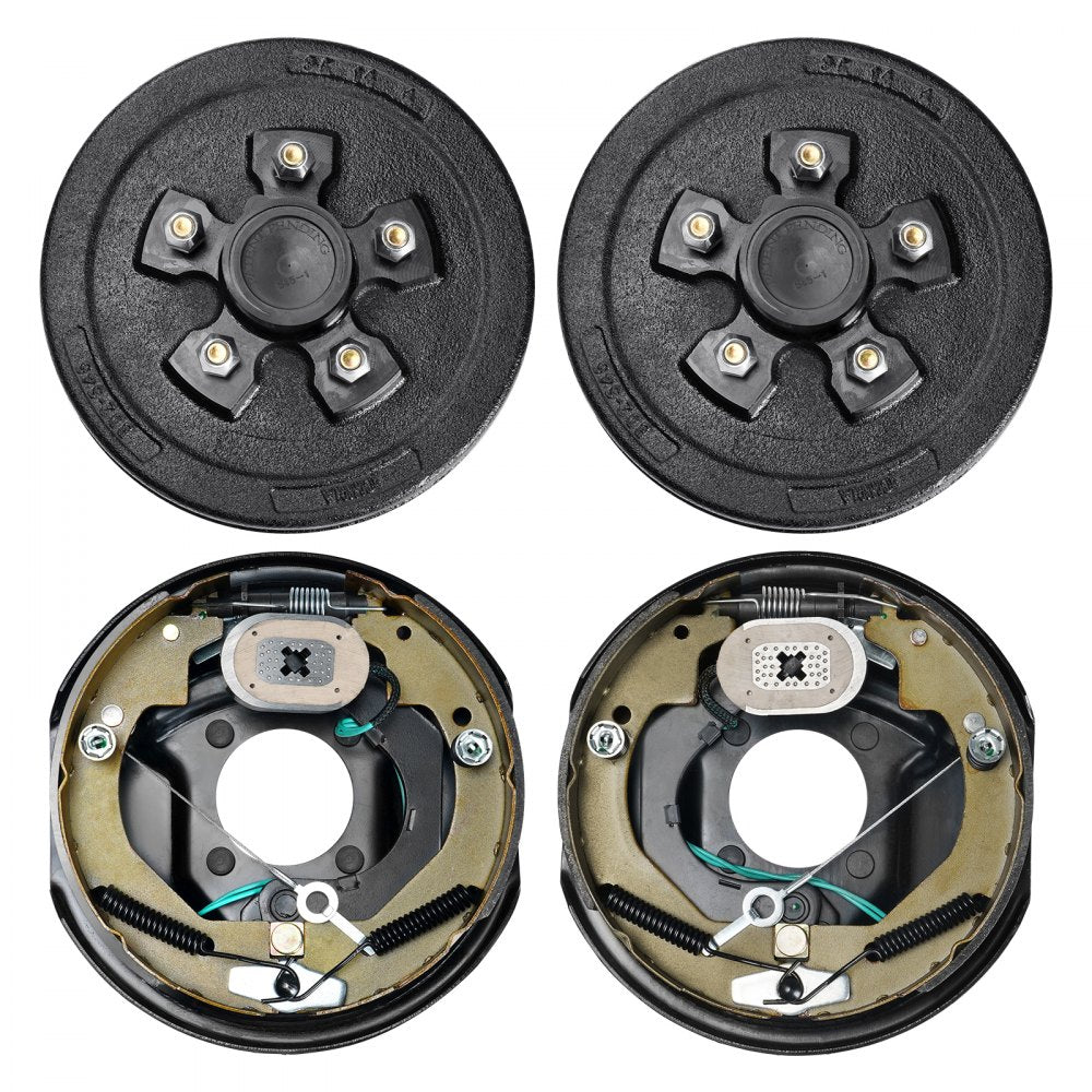 VEVOR Trailer Hub Drum Kits 5 on 4.5" B.C. with 10" x 2-1/4" Electric Brakes, Self-Adjusting Trailer Brake Assembly for
