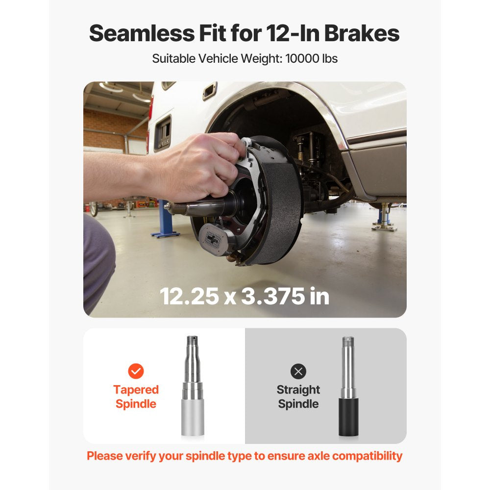 VEVOR Electric Trailer Brake Kit, 12.25 x 3.375 Inch, 2 Pairs Self-Adjusting Electric Brakes Kit for 10000 lbs Trailer