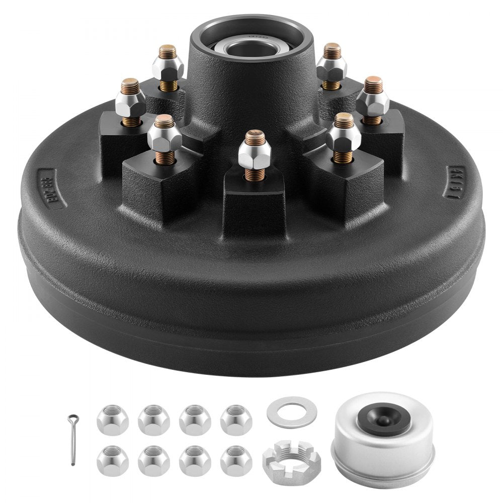 VEVOR Electric Trailer Brake Drum, 1 Pack, 8-Hole on 4-Inch Bolt Circle Brake Drum for 7000 lbs Trailer Axles, Long
