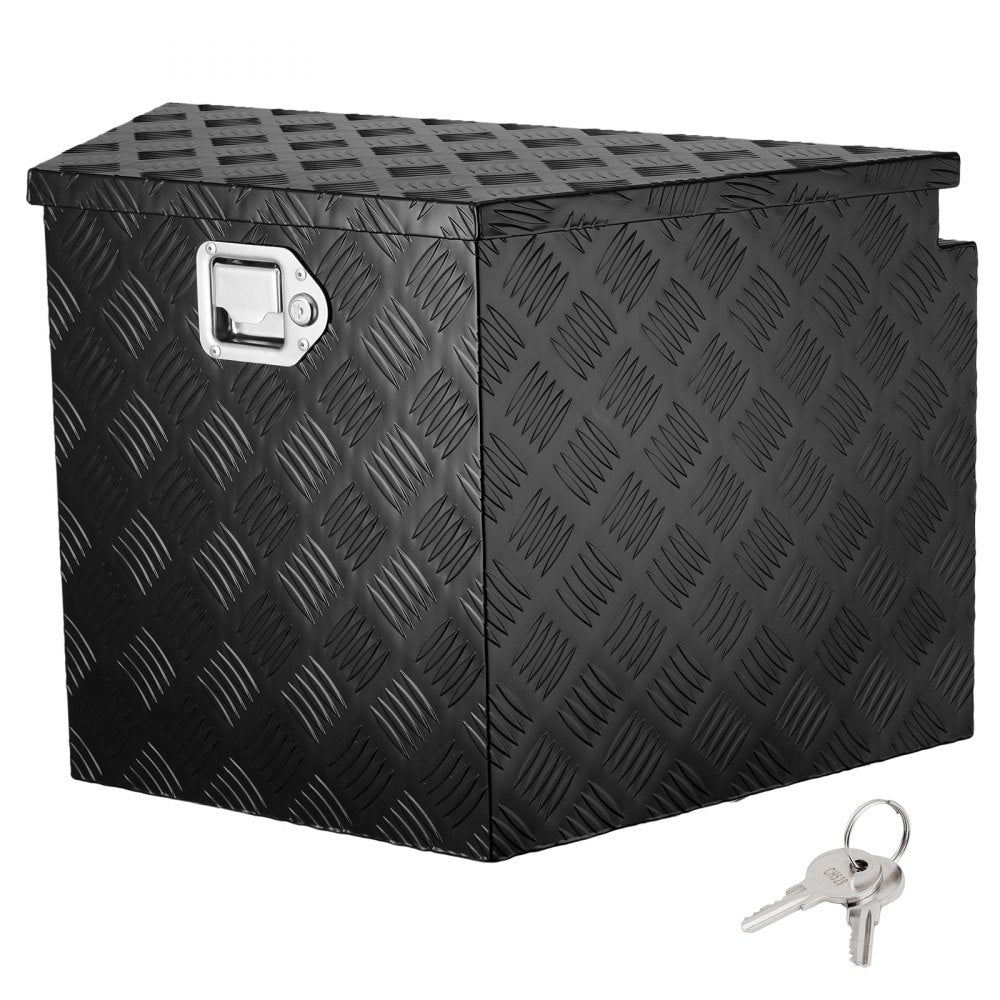 VEVOR Trailer Tongue Box, Aluminum Alloy Diamond Plate Tongue Box Tool Chest, Heavy Duty Trailer Box Storage with Lock