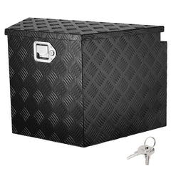 VEVOR Trailer Tongue Box, Aluminum Alloy Diamond Plate Tongue Box Tool Chest, Heavy Duty Trailer Box Storage with Lock