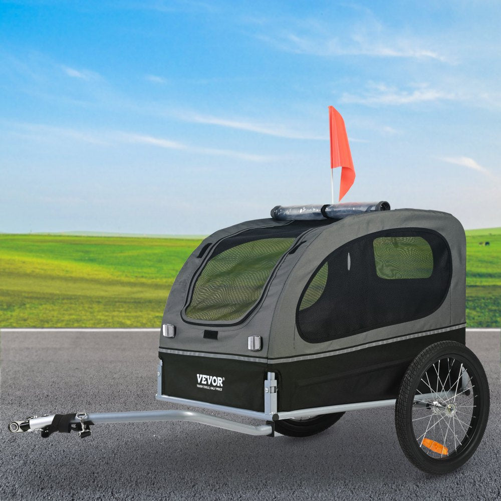 VEVOR Dog Bike Trailer, Supports up to 88 lbs, Pet Cart Bicycle Carrier, Easy Folding Frame with Quick Release Wheels
