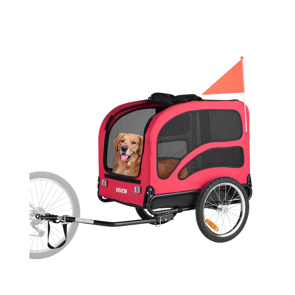 VEVOR Dog Bike Trailer, Supports up to 100 lbs, Pet Cart Bicycle Carrier for Small & Large Dogs, Easy Folding Frame