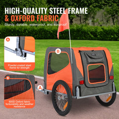 VEVOR Dog Bike Trailer, Supports up to 66 lbs, Pet Cart Bicycle Carrier, Easy Folding Frame with Quick Release Wheels