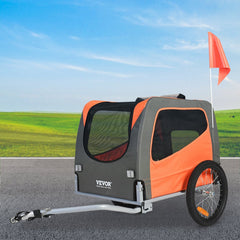 VEVOR Dog Bike Trailer, Supports up to 66 lbs, Pet Cart Bicycle Carrier, Easy Folding Frame with Quick Release Wheels